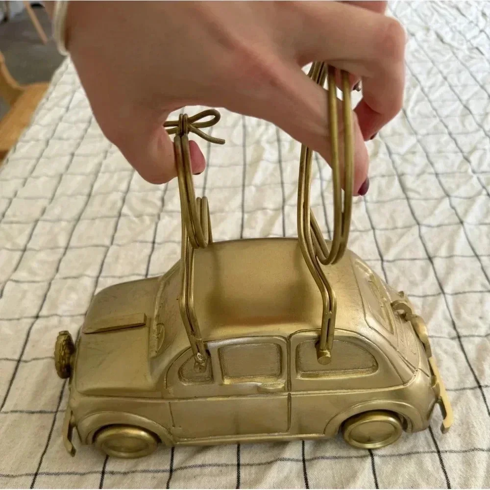 Anthropologie Brass wine bottle holder home decor bar cart bows car gift gold